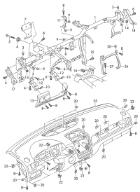 7P0858045G-Member, instrument panel cross