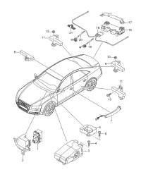 4H0907247-Antenna, for entry and starting permit (KESSY) for vehicles with or without KESSY (contact-and star