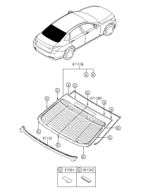 87110B1000-GLASS ASSY-RR WDW