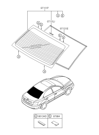 871103K000-GLASS ASSY-RR WDW