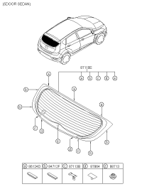 871100U010-GLASS ASSY-RR WDW