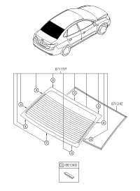 871100Q010-GLASS ASSY-RR WDW