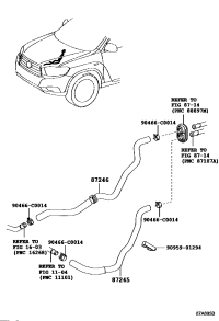 872450E070-HOSE, HEATER WATER, INLET