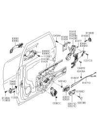 814102E010-Latch & actuator assy-rr dr lh
