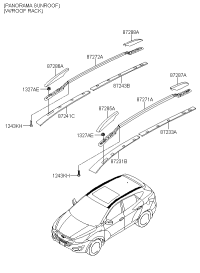 872412S500-MOULDING ASSY-ROOF FR,RH