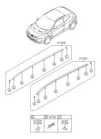 872312V000-MLDG ASSY ROOF LH *