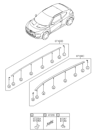 872312V100-MLDG ASSY ROOF LH *