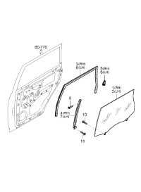 0K2FB72510-GLASS ASSY-RR,RH