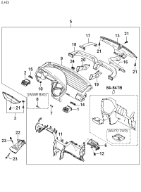 0K2FA6491X44-GRILLE ASSY-VENT.LH