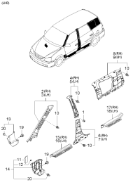0K2FA68210A44-TRIM ASSY-B PILLAR,RH
