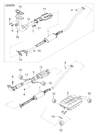 0K2B140300A-MUFFLER ASSY-FRT