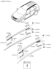 872752P500-PAD-ROOF RACK RR LH