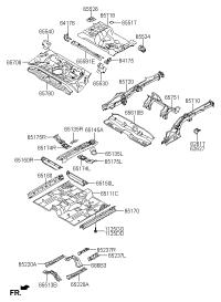 651350Q000-Bracket assy-seat mtg rr lh