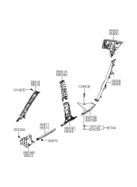 858101E000XU-TRIM ASSY-FR PILLAR LH
