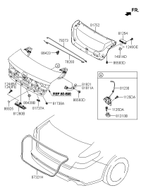 79273D6010-BAR TRUNK LID HINGE TORSION,LH