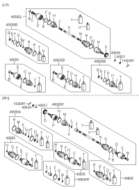 495001E010-JOINT ASSY-CV LH