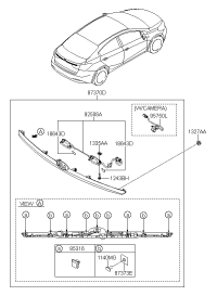 87370B5000-Trim assy-trunk lid
