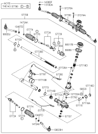 577001E000-GEAR & LINKAGE ASSY-P/S