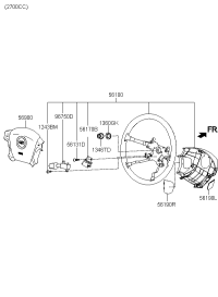 561901F100UB-LID-STEERING LH