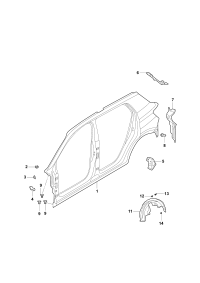 22D810972A-WHEEL HOUS/VW /BORA/1998