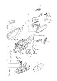 4GD857409A-Mirror assy-outer w/power adj