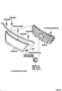 5311833010-RETAINER, RADIATOR GRILLE, NO.2