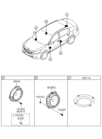 96330D1000-SPEAKER & PROTECTOR ASSY-DR