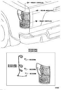815500C090-LAMP ASSY, REAR COMBINATION, RH