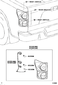 815650C070-SOCKET & WIRE SUB-ASSY, REAR COMBINATION LAMP, RH/LH