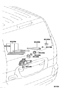 8513253010-COVER, REAR WIPER SHAFT