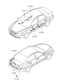 916100R021-WIRING ASSY-FR DR(PASS)
