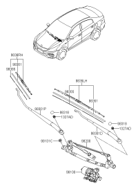 98311H2500-ARM ASSY-W/SHLD WPR(DRIVER