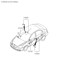 916500M020-WIRING ASSY-RR DR LH