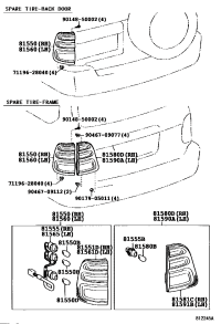 8159160040-LENS AND BODY, REAR LAMP, LH