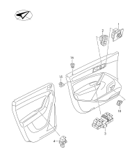 5JK959565-Switch, power adjustable, heatable outer mirror
