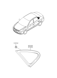 878100Q000-GLASS & MOULDING ASSY-QUARTER
