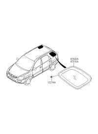 8781003010-GLASS & MOULDING ASSY-QTR/FIXE