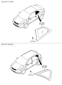 878201M210-GLASS & MOULDING ASSY-QTR/ FIX