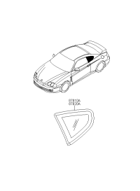 878202C001-GLASS & MOULDING ASSY-QTR/ FIX
