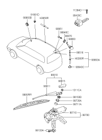 9882017000-Blade assy-wiper, rr