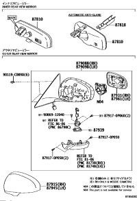 879080P090-MIRROR SUB-ASSY, RH