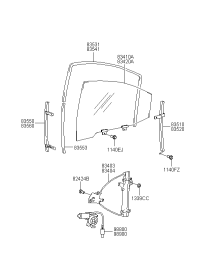 8340338011-REGULATOR ASSY-RR DR P/WDO LH