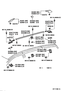 6349328010-COVER, ROOF RACK LEG, REAR RH