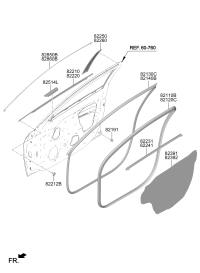 82860BU000-MOULDING ASSY-FR DR FRAME RH