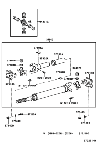 0437160060-Spider kit, front propeller shaft universal joint
