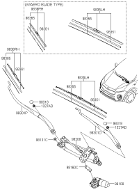 98350H3000-BLADE ASSY-WIPER,DS
