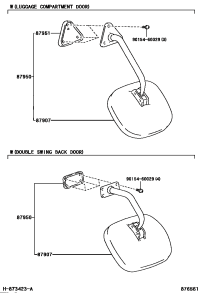 8795036020-MIRROR ASSY, OUTER UNDER REAR VIEW
