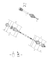 420407451AX-Swing shaft with cv joint