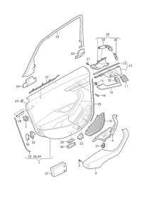 L8WD867303D38M-Door trim (Alcantara) ghost (black)