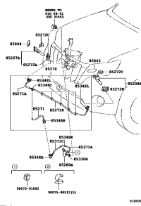 8504460180A0-NOZZLE SUB-ASSY, TYPE1 H/LAMP WASHER, RH